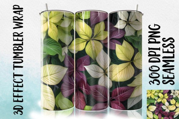 3D Dogwood Leaf Tumbler Wrap 1: A Digital Design for Modern Creators