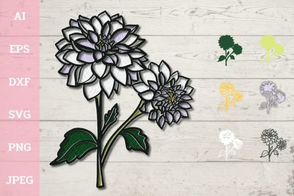 3D Layered Dahlia Flowers: A Symbol of Growth and Transformation
