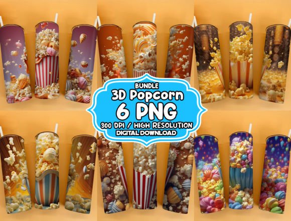 3D Popcorn 20oz Tumbler Wrap Png: A Digital Design Solution for Customization