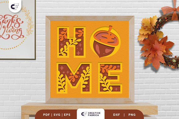 Acorn HOME 3D Layered Paper Cut: A Unique Thanksgiving Room Decoration