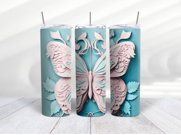 Butterfly Tumbler Wrap 3D Design