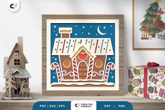 Cute Gingerbread House 3D Light Box SVG: A Unique Christmas Crafting Experience