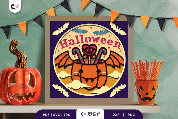 Cute Halloween Basket 3D Light Box: A Spooky and Stylish Decoration
