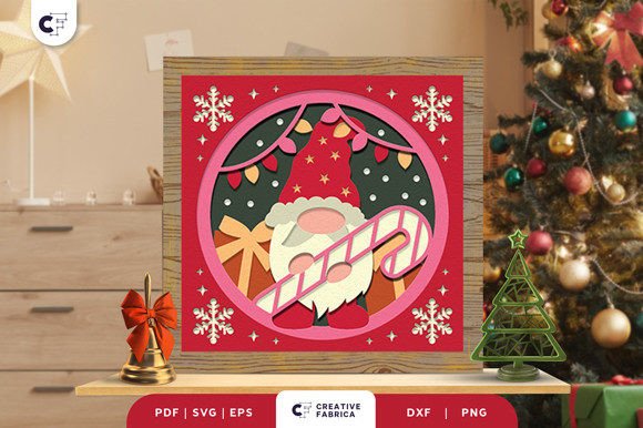 Gnome with Christmas Candy 3D Paper Cut: A Festive Craft for All