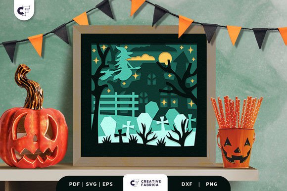 Graveyard 3D Light Box Paper Cut SVG: A Hauntingly Beautiful Addition to Your Creative Toolkit