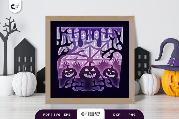 Haunted Forest 3D Light Box Paper Cut: A Spooky Craft for Halloween Enthusiasts