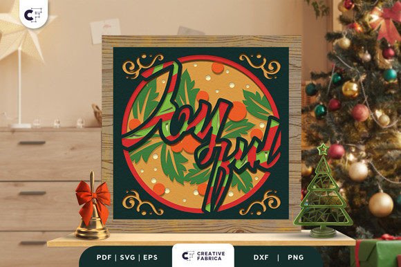 Joyful Sign 3D Shadow Box SVG