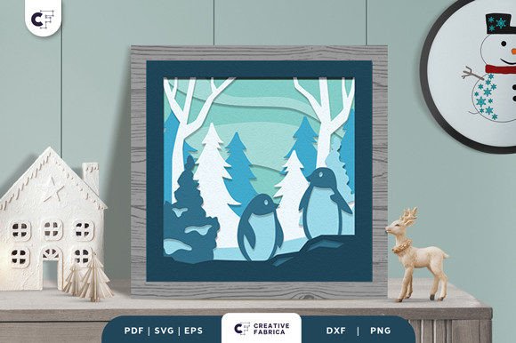 Penguin Winter Forest 3D Light Box SVG: A Creative and Enchanting Craft Project