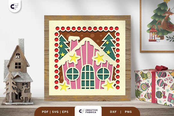 Snowy Candies House 3D Paper Cut SVG: A Unique Winter Craft Project