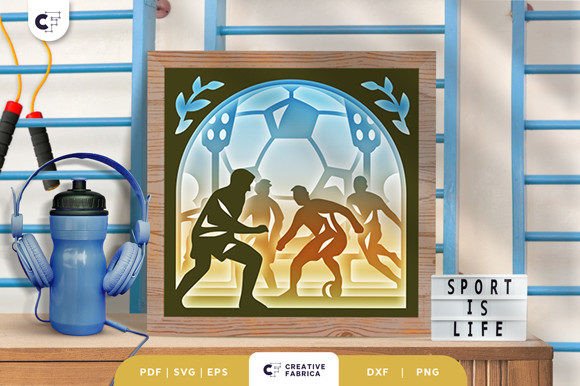 Soccer Player Football 3D Shadow Box