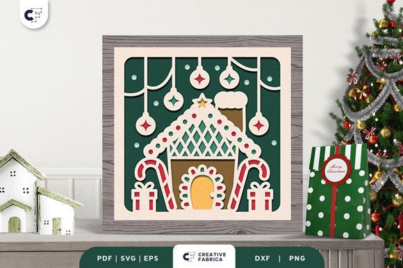 Sweet Candies House 3D Shadow Box SVG: A Festive Creation for Christmas