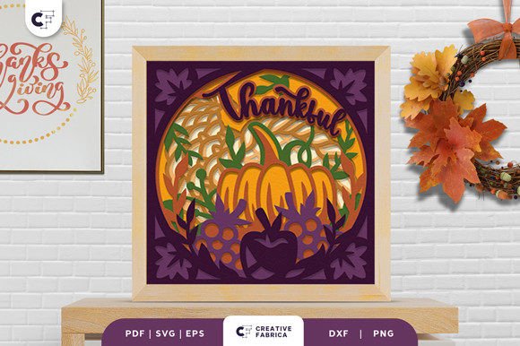 Thankful Autumn Fruit 3D Shadow Box SVG for a Festive Thanksgiving