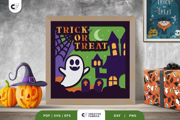 Trick or Treat Halloween Ghost 3D SVG: A Unique Paper Craft for Enthusiasts