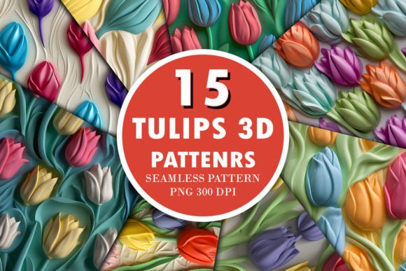 Tulips 3D Pattern Bundle: A Versatile Design Resource for Creative Projects