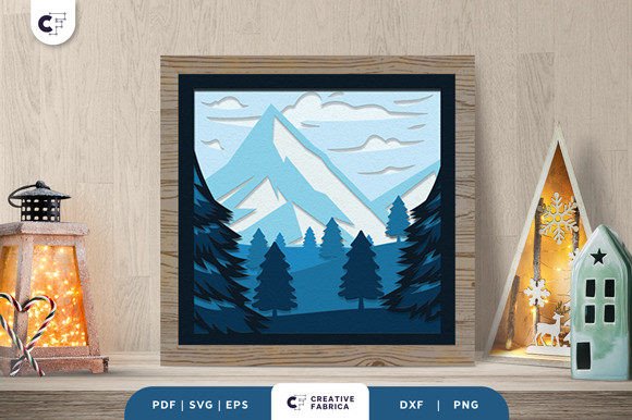 Winter Snowy Landscape 3D Shadow Box SVG: A Creative Way to Bring Winter Magic Into Your Space